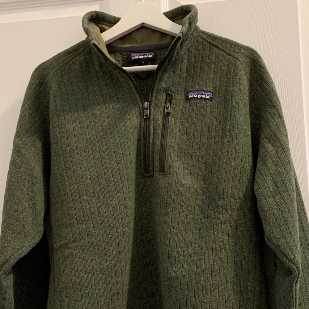 Men's Better Sweater 1/4 zip Fleece Rib Knit